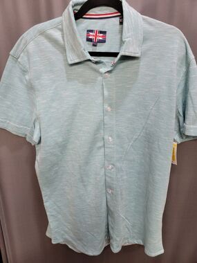 New Soul of London Button Cotton Short Sleeve Button Collar Mens White M B27 5